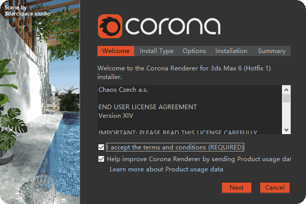 Corona-6.1 hotfix1 MAX14-21全版本汉化安装图文教程