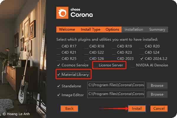 Corona Renderer 12 for Cinema 4D R17-2024免费开心版+安装教程安装图文教程